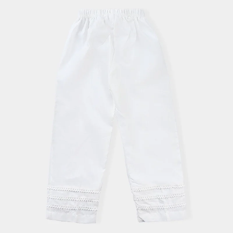 Big discounts – don’t miss out!  Girls Cotton Trouser -White
