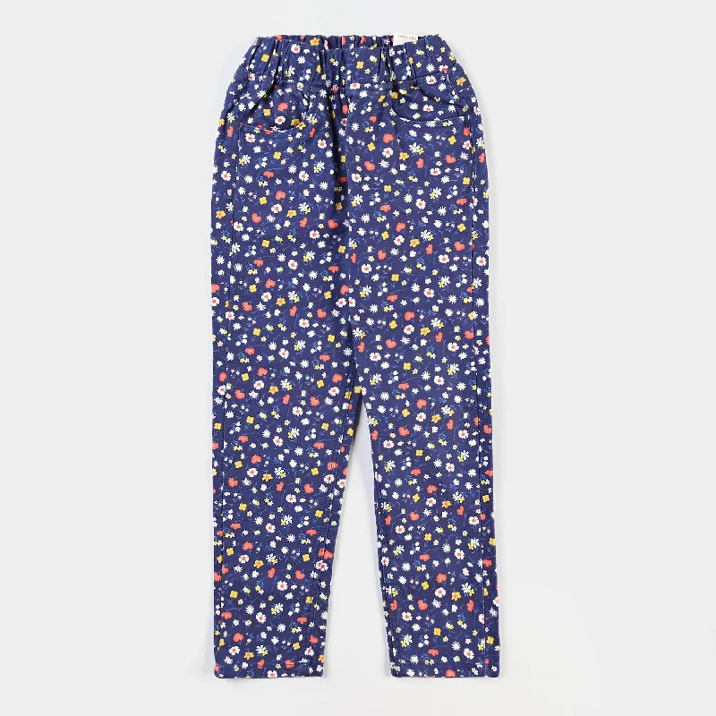 Enjoy exclusive discounts.  Girls Cotton Twill Jeggings Blue Floral