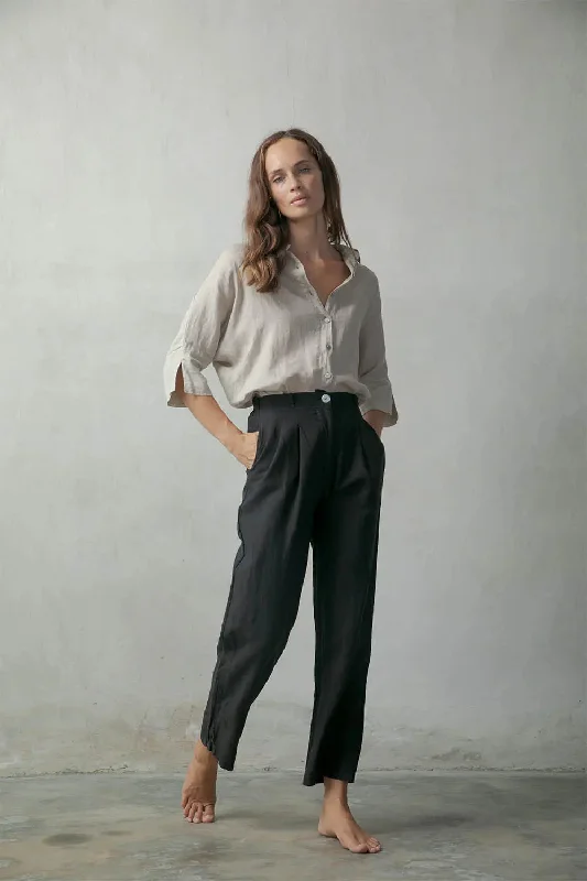 Shop now for fresh styles at discounted prices.  Piega Linen Trouser Black