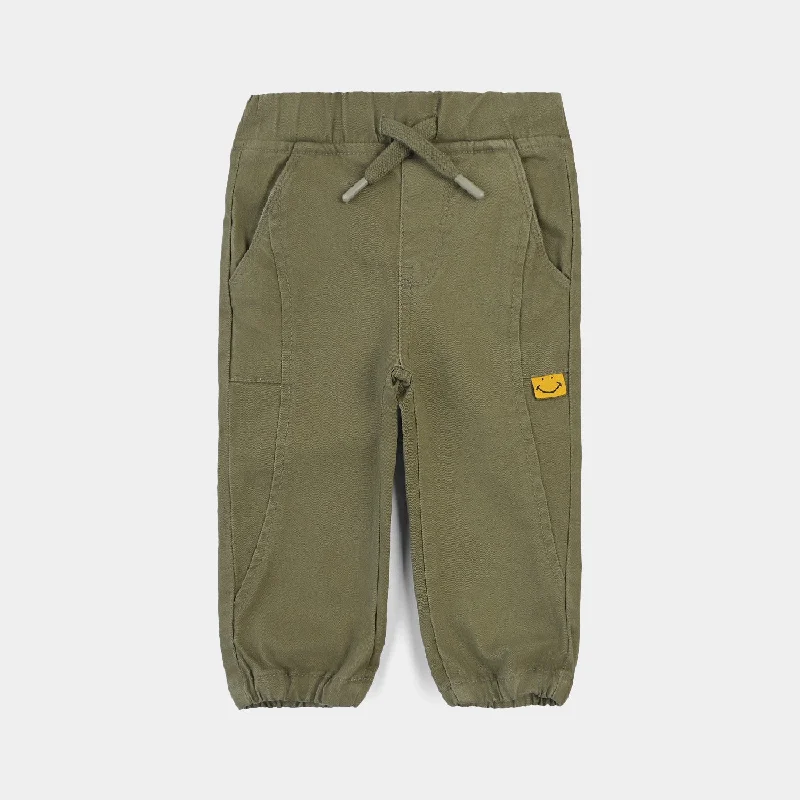 Shop men’s fashion at discount prices and save up to 70%!  Infant Boys Cotton Twill Pant Smiley-Rifle Green