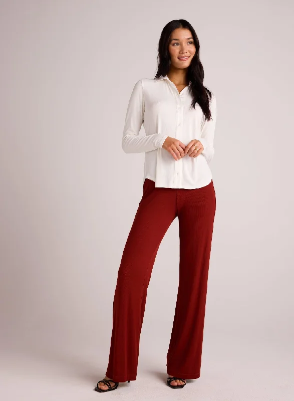 Men’s wardrobe essentials now at unbeatable prices.  Rib Wide Leg - Rustic Red