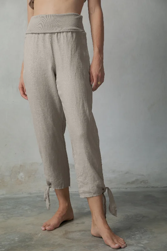 Save big on all types of clothing – Shop the sale now! Tie-Knot Linen Capri Pants Oatmeal Save big on all types of clothing – Shop the sale now! Tie-Knot Linen Capri Pants Oatmeal