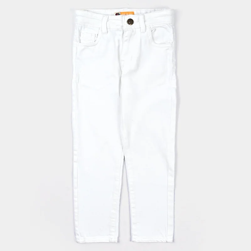 New season, new deals – shop men's clothing now!  Boys Denim Stretch Pant Basic-White