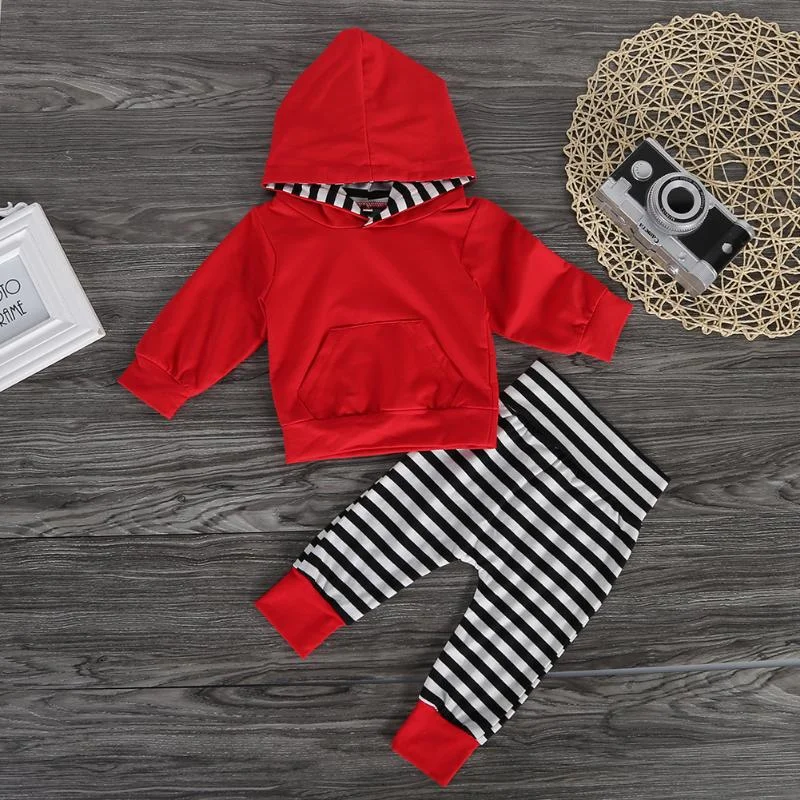 Save big on all types of clothing – Shop the sale now!  Red Hoodie Striped Pants