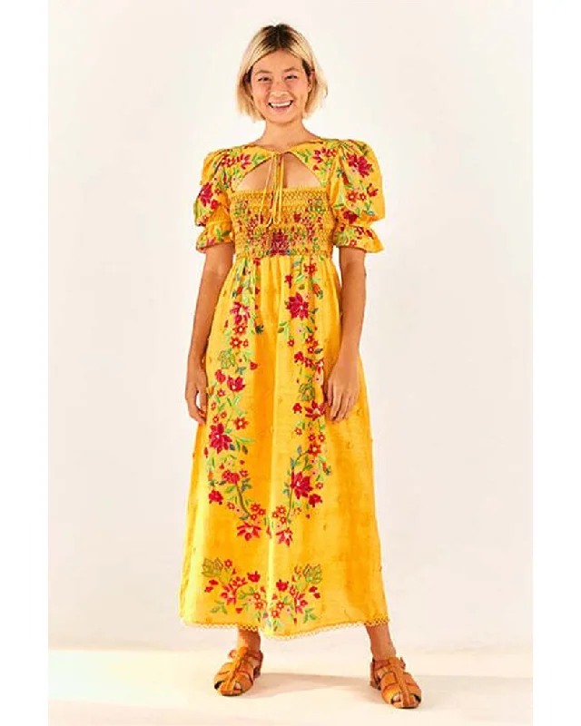 Soft, breathable fabrics for fashionable women   FARM Rio Flower Dream Maxi Dress
