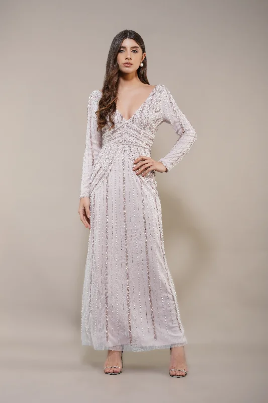 Versatile fashion for every type of woman   Cordelia Embellished Maxi Dress in Powder Pink