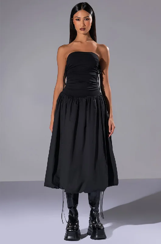 Elegant and comfortable women’s fashion wear   MAKE YOU MINI DROPPED WAIST MIDI DRESS