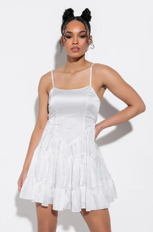 Perfect fashion pieces for the busy woman   IN THE MOMENT FIT AND FLARE MINI DRESS