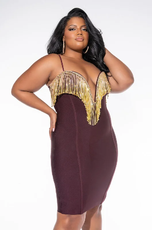 The ultimate guide to stylish women’s fashion   PLUS BIRTHDAY BISH BANDAGE FRINGE FRONT MINI DRESS