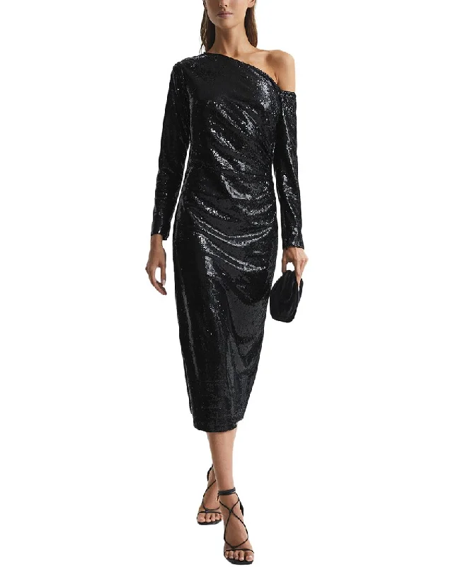 Get noticed with eye-catching women’s fashion   Reiss Jodie Sequined Midi Dress