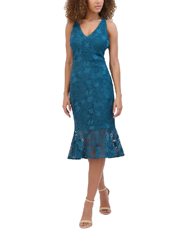 Versatile outfits to transition from day to night   Siena Floral Lace Midi Dress
