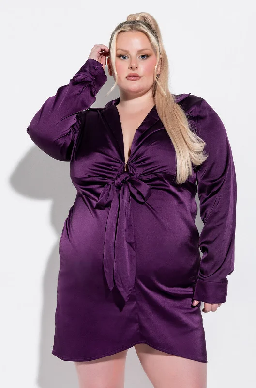 Luxurious fabrics and modern designs for women PLUS KNOCK 'EM OFF THEIR FEET DEEP V NECK MINI DRESS PURPLE Luxurious fabrics and modern designs for women PLUS KNOCK 'EM OFF THEIR FEET DEEP V NECK MINI DRESS PURPLE