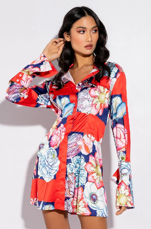 Women’s clothing that fits your personality and style   DIVINE BUTTON UP FIT AND FLARE MINI DRESS