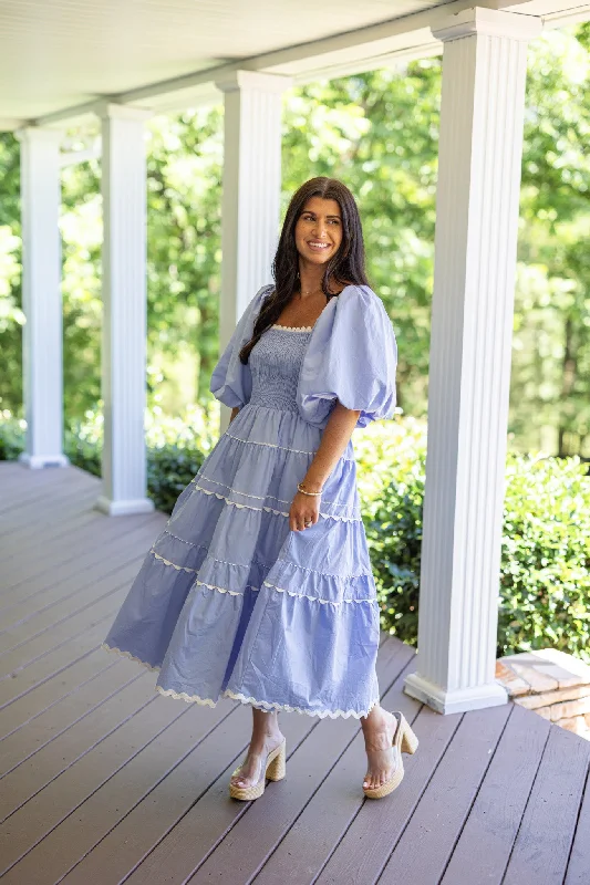 Fashion-forward styles that make a statement   Fairytale Beginning Blue Midi Dress