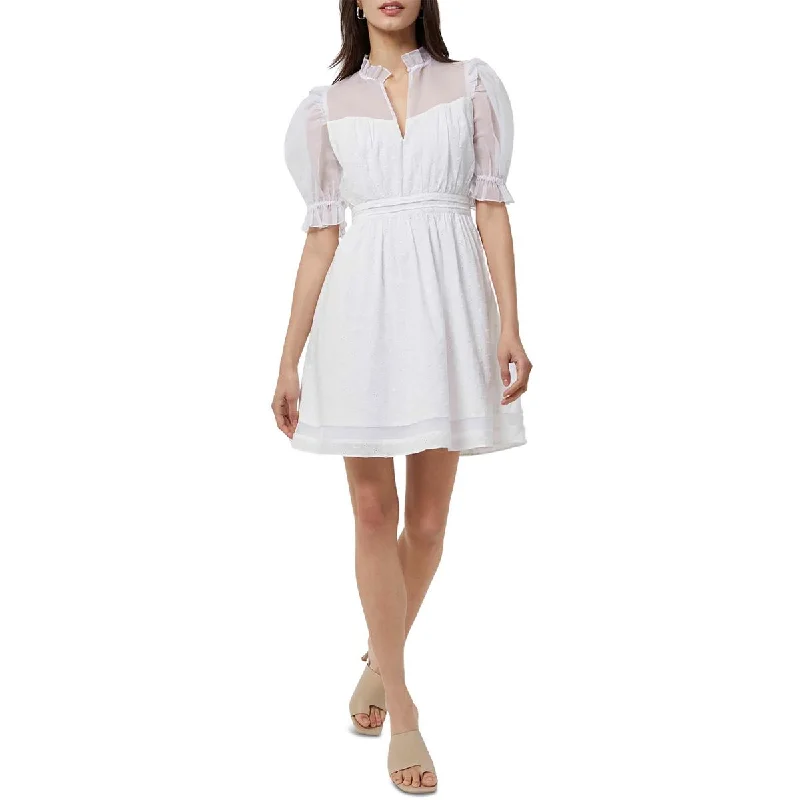 Clothing that’s as bold as you are   Womens Eyelet Illusion Mini Dress