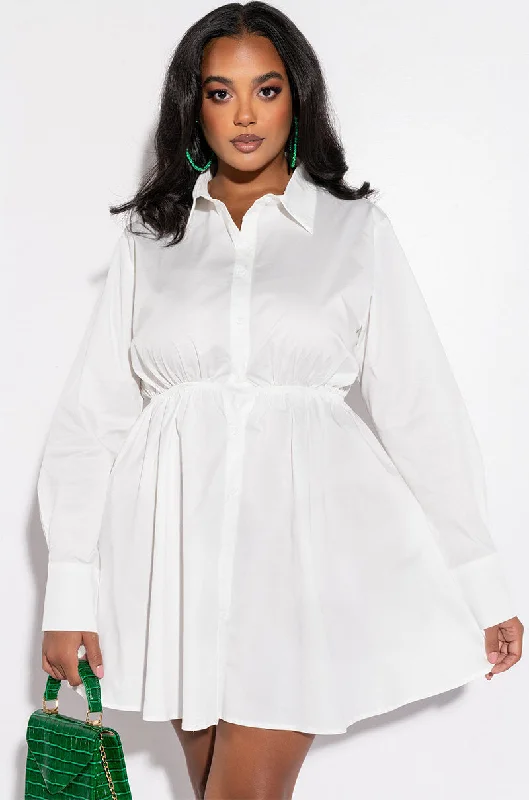Essential women’s clothing for every season PLUS SUCH A LOOK OPEN BACK BUTTON UP FIT AND FLARE MINI DRESS Essential women’s clothing for every season PLUS SUCH A LOOK OPEN BACK BUTTON UP FIT AND FLARE MINI DRESS