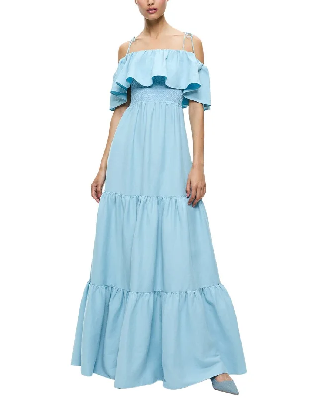 Uncover unique pieces for your perfect wardrobe alice + olivia Kia Off Shoulder Tiered Linen-Blend Midi Dress Uncover unique pieces for your perfect wardrobe alice + olivia Kia Off Shoulder Tiered Linen-Blend Midi Dress