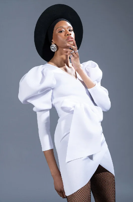 A perfect wardrobe for fashionable women   MADE FOR THE GLAM PUFF SLEEVE MINI DRESS
