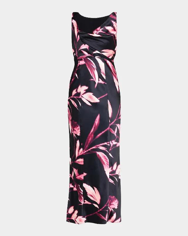 Sustainable fashion for stylish women Crescent Cowl-Neck Blur-Print Sleeveless Maxi Dress Sustainable fashion for stylish women Crescent Cowl-Neck Blur-Print Sleeveless Maxi Dress