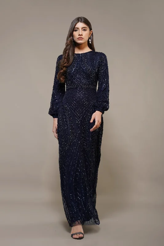 Latest fashion trends for modern women   Acacia Embellished Maxi Dress in Navy