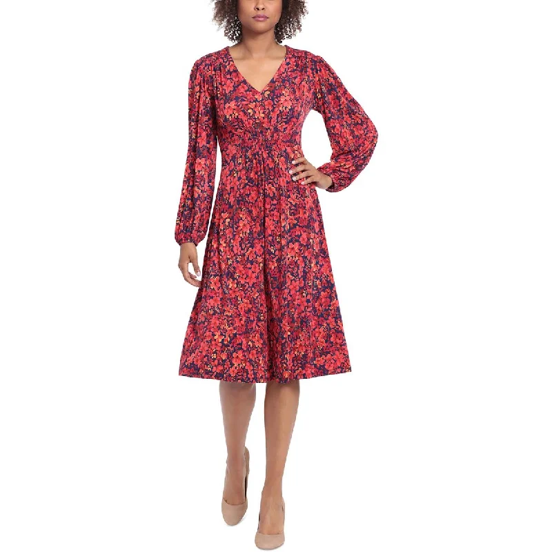 Versatile fashion for every type of woman Petites Womens Floral Print Polyester Midi Dress Versatile fashion for every type of woman Petites Womens Floral Print Polyester Midi Dress