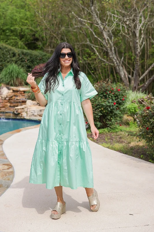 Trendy women’s clothing    Choosing Happiness Mint Midi Dress