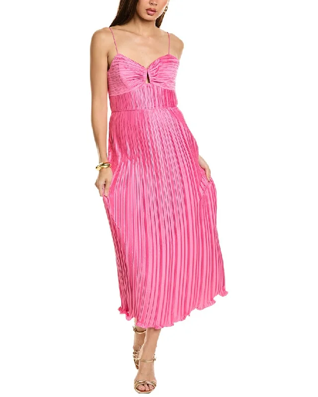 Stylish and comfortable outfits for women   AMUR Dannie Pleated Midi Dress