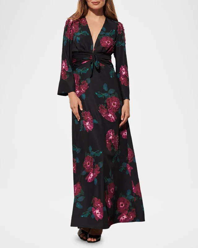 Effortlessly chic fashion for today’s woman Harley Floral Crystal Long-Sleeve Maxi Dress Effortlessly chic fashion for today’s woman Harley Floral Crystal Long-Sleeve Maxi Dress