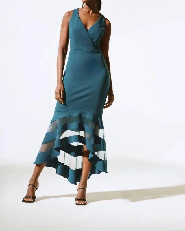 Versatile fashion options for every occasion   Scuba Crepe Maxi Dress In Twilight