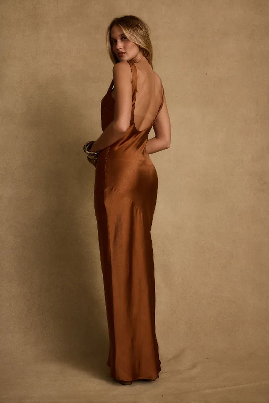 Fashionable clothing to fit every body type   Orion Bronze Maxi Dress