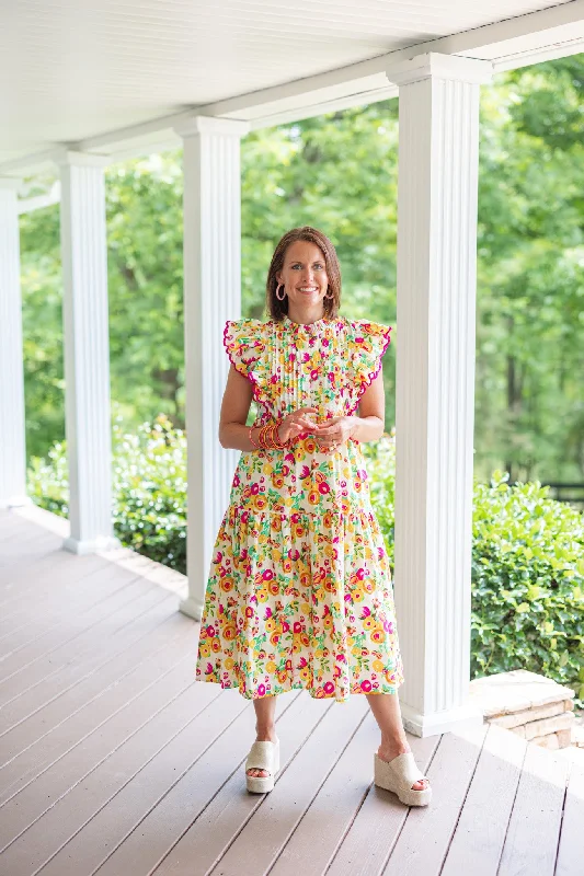 Bold and beautiful clothing for every woman   Blooming Perfection Cream Midi Dress