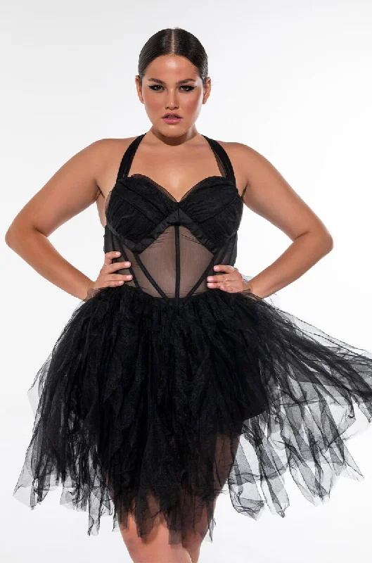 Women’s clothing that combines comfort and style   PLUS PRINCESS SHIT TULLE MINI DRESS