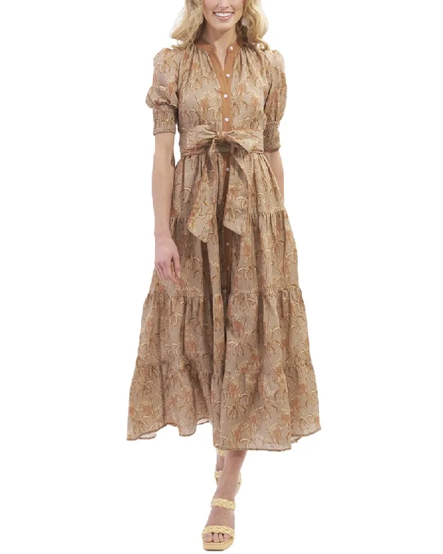 Trendy women’s clothing    Kathleen Maeve Lilly Linen-Blend Midi Dress