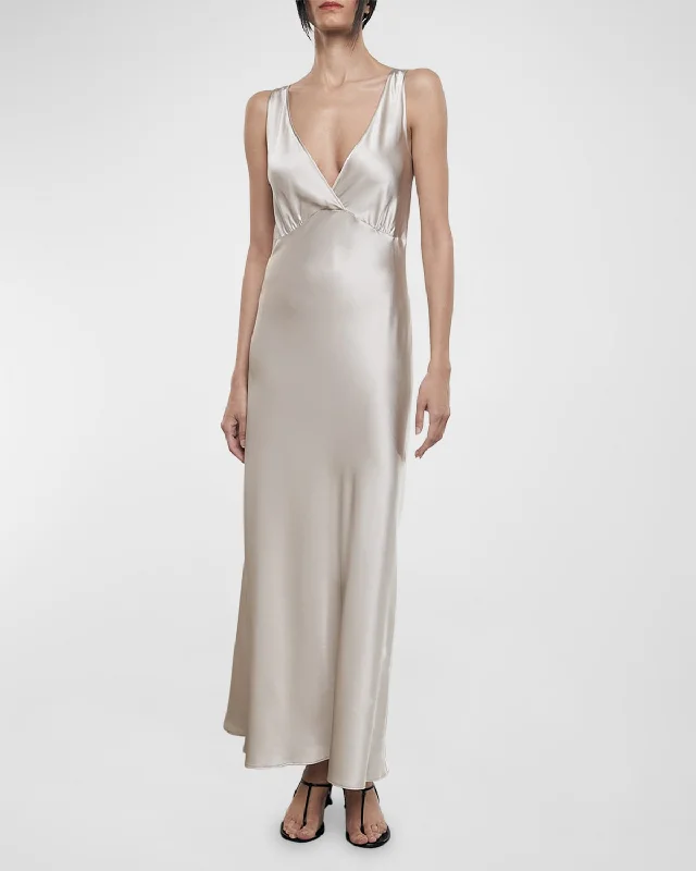 Step into style with our women’s clothing collection   Silk Satin Nuit Maxi Dress