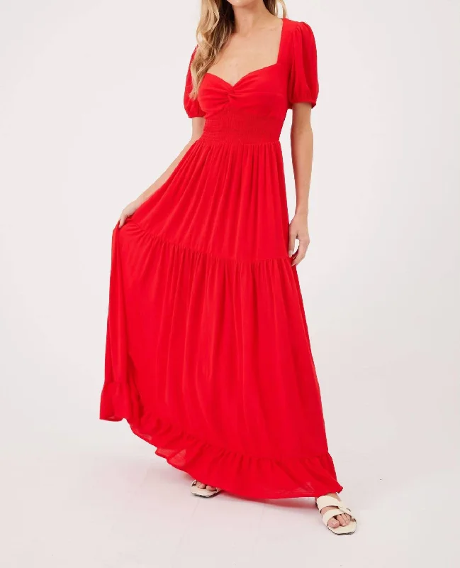 Dress up or down with these versatile pieces   Cori Maxi Dress In Red