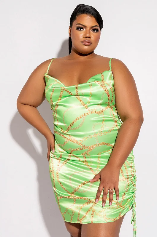 Affordable fashion that looks high-end   PLUS ALL ABOUT THE CHAINS SATIN MINI DRESS