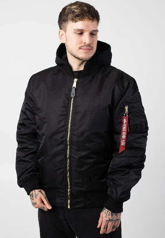 Seasonal clearance – Save on all clothing essentials this weekend.  Alpha Industries - MA 1 ZH Back EMB Black - Jacket