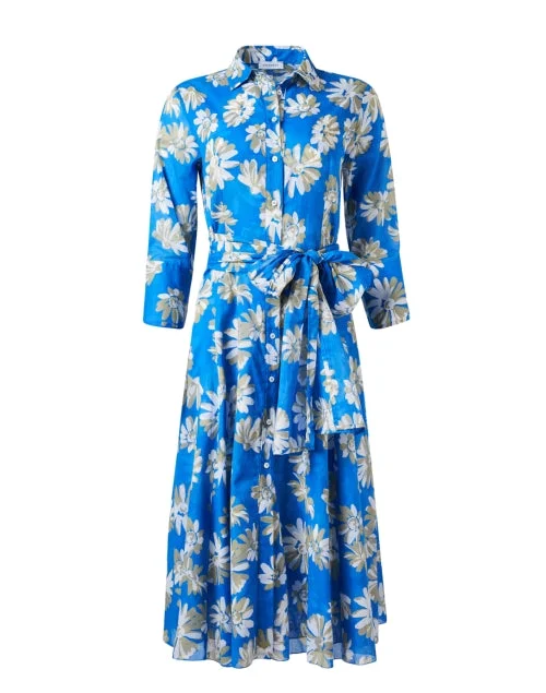 Blue Floral Print Dress