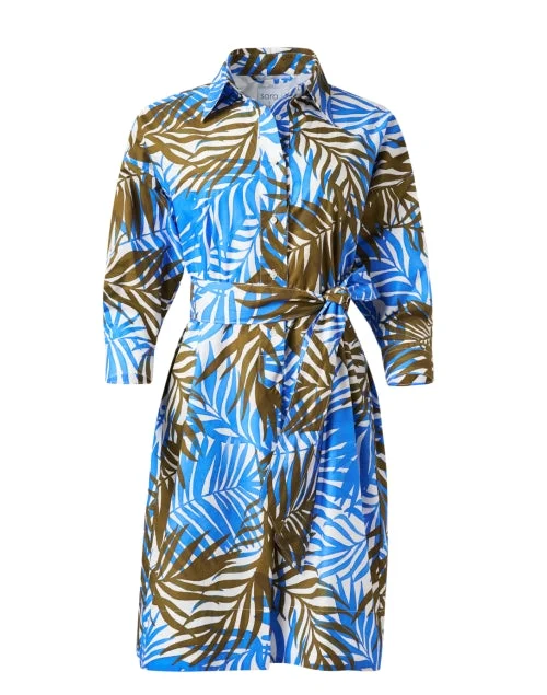 Ekatery Multi Fern Print Shirt Dress