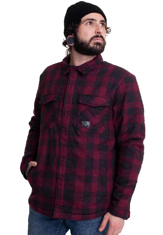 Flash discounts on men’s clothing – Don’t miss out!  Vintage Industries - Craft Heavyweight Sherpa Burgundy Check - Jacket