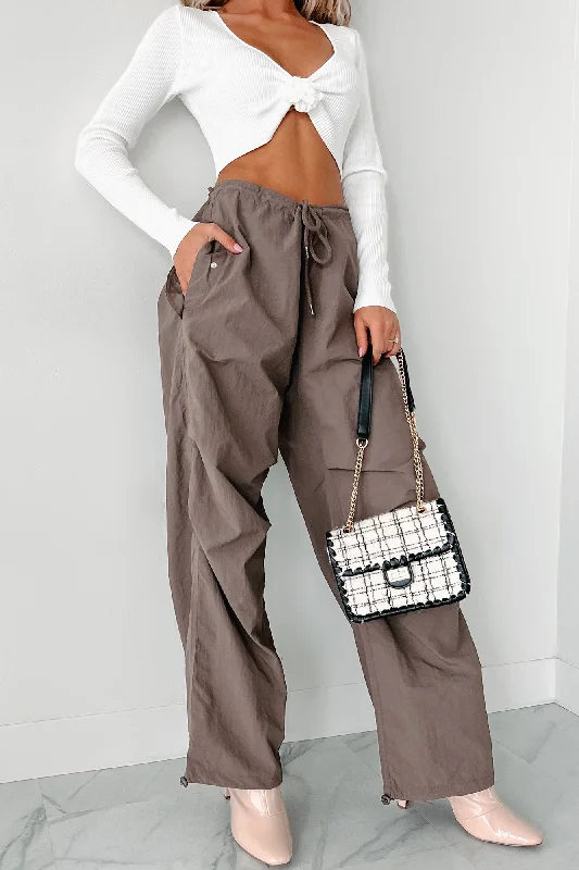 Confidence For Days Nylon Parachute Pants (Brown)