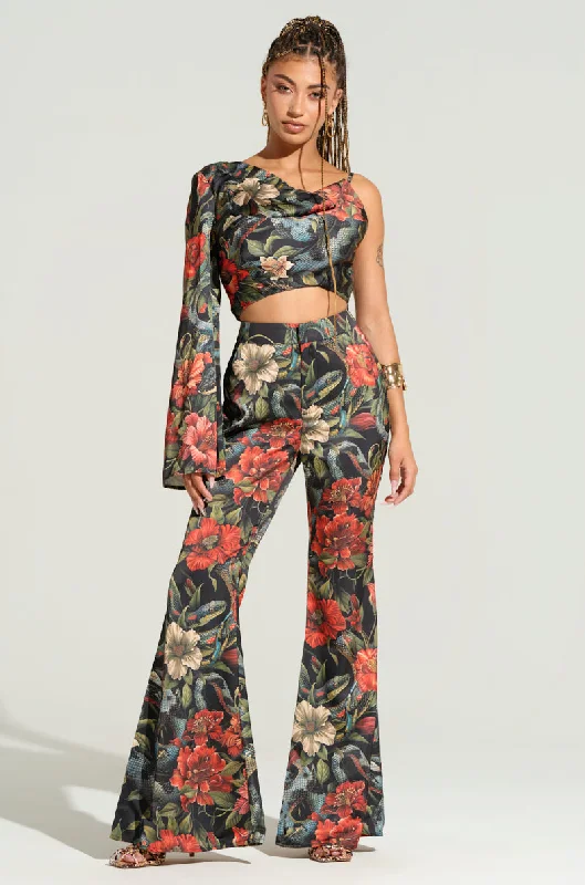 DON'T GET IT TWISTED PRINTED SATIN TROUSER