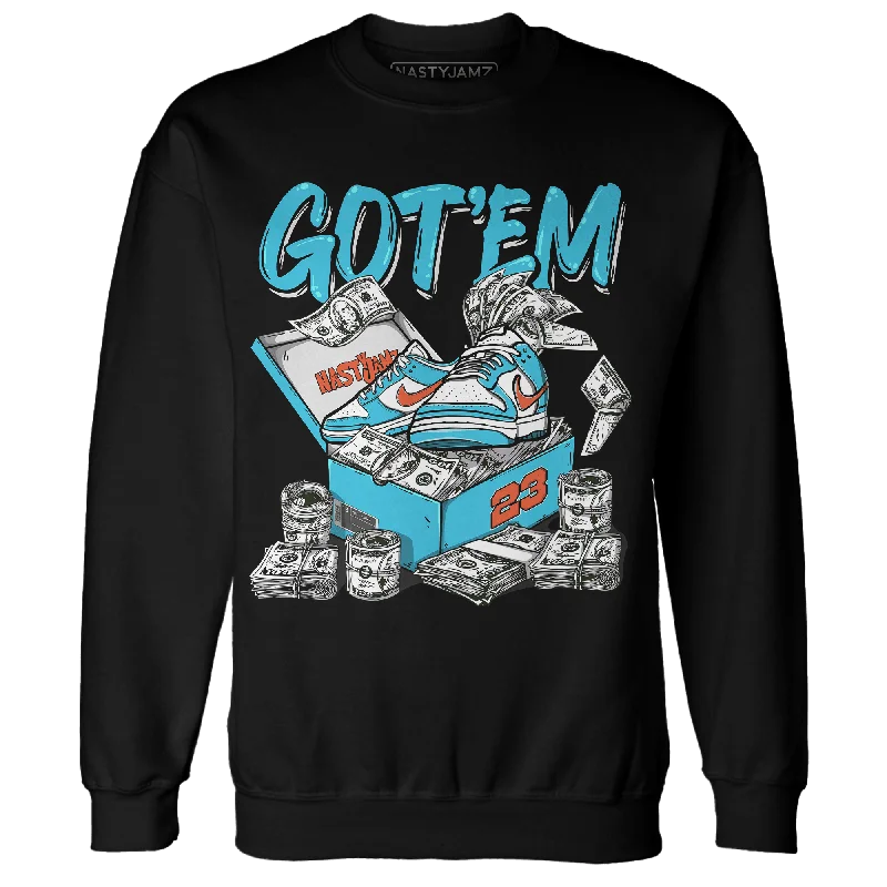 Shop our exclusive men’s fashion deals – limited time only!  NastyJamz Dunk Low Dolphins Sweatshirt Match Dollar Sneaker Box