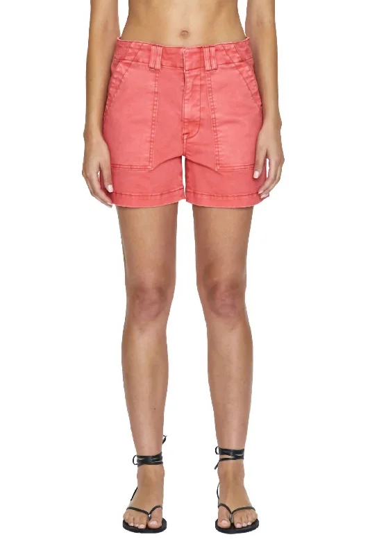 Marissa High Rise Utility Short In Cherry