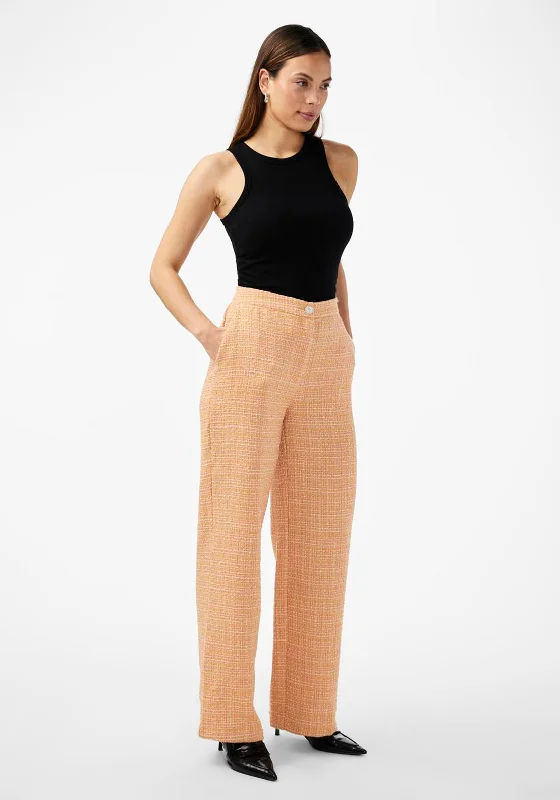 Y.A.S Buca High Rise Boucle Trouser, Mock Orange