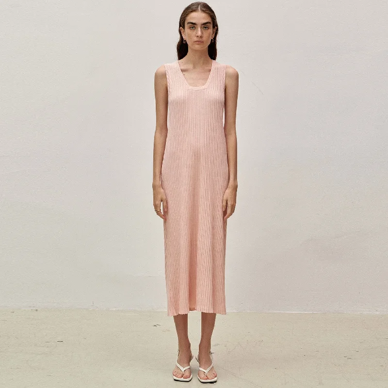 Shop affordable clothing for every season – Big savings this weekend only!  Casual Square Neck Ribbed Knit A Line Summer Midi Knit Tank Dress