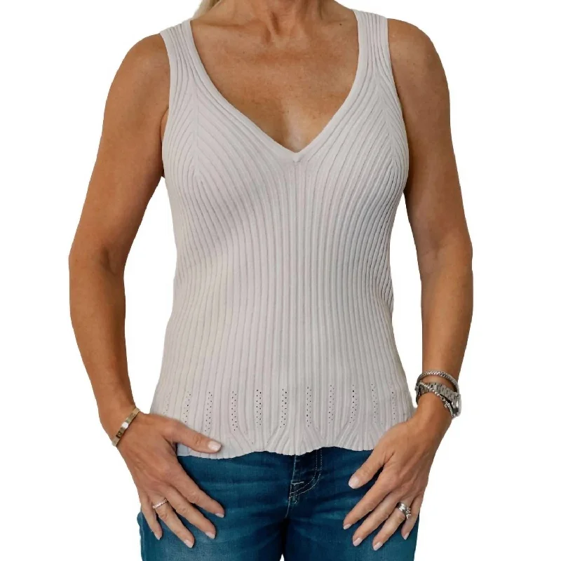 Men’s fashion just got more affordable – shop now!  Pointelle Sweater Tank In Turtle Dove Pale Grey