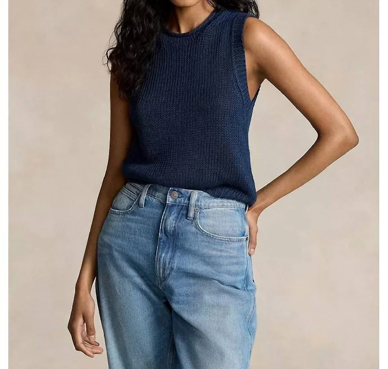 Exclusive discounts on all types of clothing – Shop now!  Polo Sleeveless Tank Sweater In Dark Indigo Delave