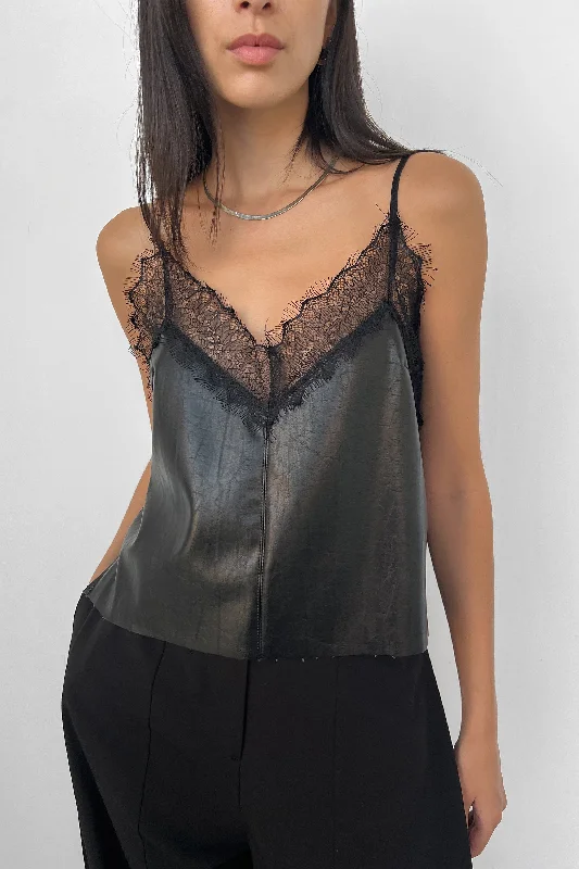 Shop clothing for less – Amazing savings on your favorite styles.  VEGAN LEATHER TANK WITH LACE