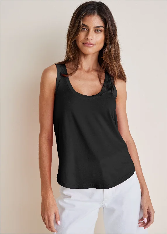 Limited-time offer – Shop top-rated clothing with massive discounts!  Scoop Neck Tank - Black